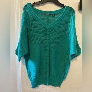 Westbound Turquoise V-Neck Women's Sweater